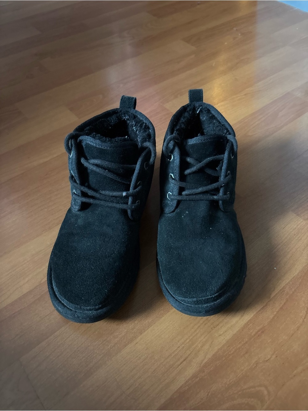 UGG Black Suede Lace-Up Ankle Boots